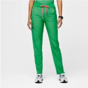 Figs Safety Green Yola™ High Waisted FREEx™ - Skinny Scrub Pants 2.0 - M